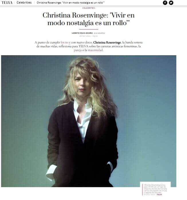 Christina Rosenvinge en Telva